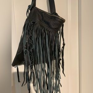 Bohemian black bag with fringe